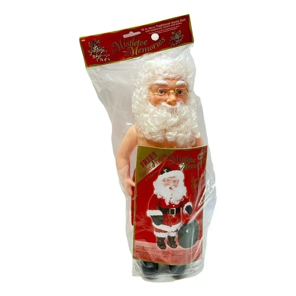 Vintage 1998‎ Fibre-Craft Traditional Santa Doll 15 in Doll  Pattern Crochet New